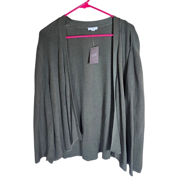 J. Jill Sweaters - NWT J Jill  Preppy Lightweight Open Front Drape Cardigan In Moss Size 3X